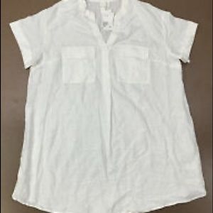 H&M White linen mini dress/tunic size 14